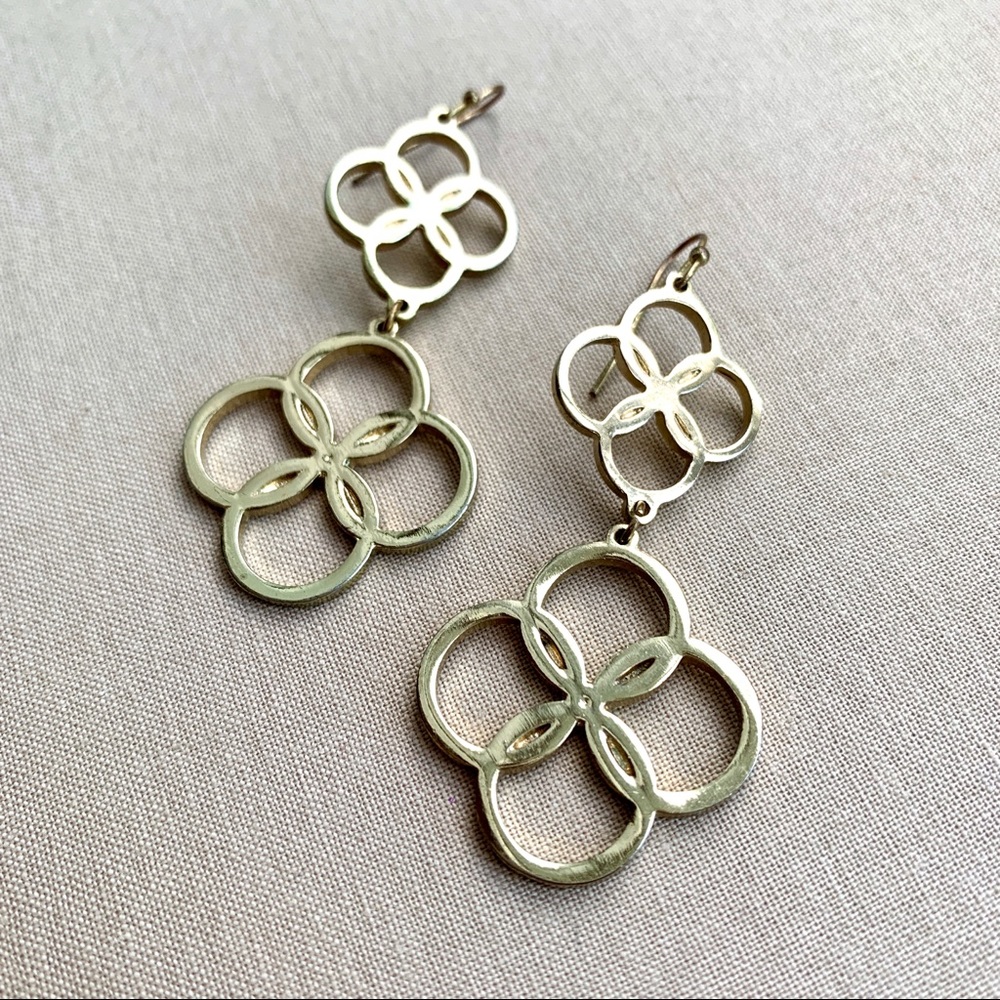 Gold Statement Earrings - image 1